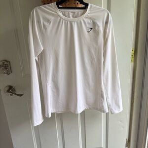 Gymshark White Long Sleeve Tee for Casual Comfort